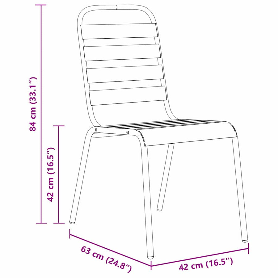 Garden Dining Set 5 pcs Anthracite Powder-Coated Steel