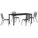 Garden Dining Set 5 pcs Anthracite Powder-Coated Steel