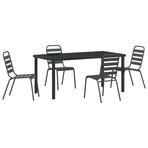 Garden Dining Set 5 pcs Anthracite Powder-Coated Steel
