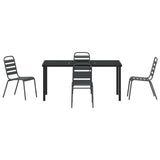 Garden Dining Set 5 pcs Anthracite Powder-Coated Steel - Close-Up Angle