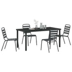Garden Dining Set 5 pcs Anthracite Powder-Coated Steel