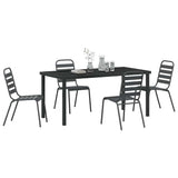 Garden Dining Set 5 pcs Anthracite Powder-Coated Steel - Side View