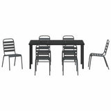 Garden Dining Set 7 pcs Anthracite Powder-Coated Steel