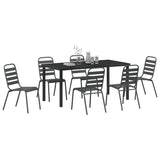 Garden Dining Set 7 pcs Anthracite Powder-Coated Steel
