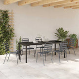 Garden Dining Set 7 pcs Anthracite Powder-Coated Steel - Top-Down View