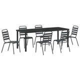 Garden Dining Set 7 pcs Anthracite Powder-Coated Steel