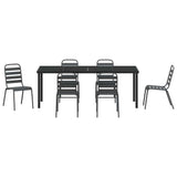 Garden Dining Set 7 pcs Anthracite Powder-Coated Steel