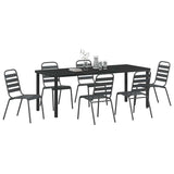 Garden Dining Set 7 pcs Anthracite Powder-Coated Steel