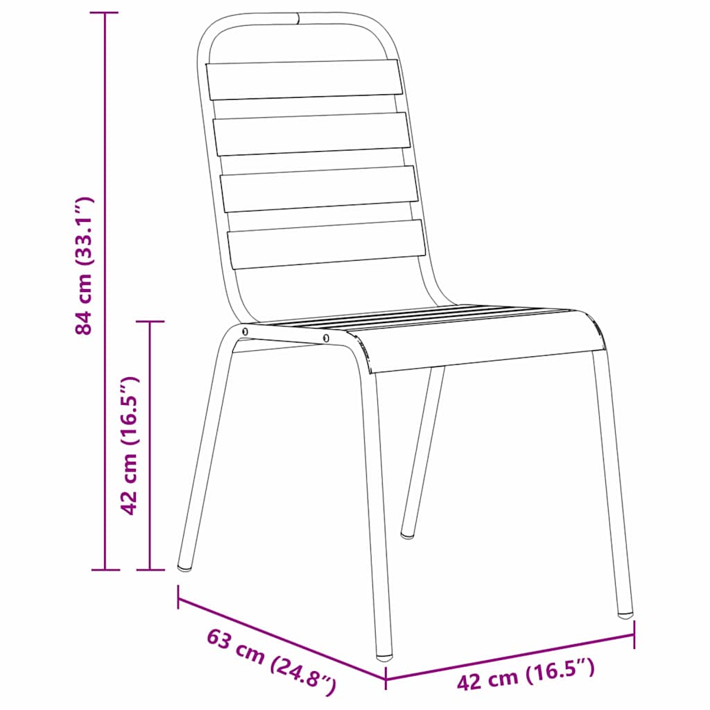 Garden Dining Set 7 pcs Anthracite Powder-Coated Steel