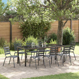 Garden Dining Set 9 pcs Anthracite Powder-Coated Steel