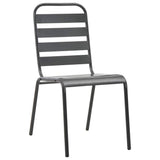 Garden Dining Set 9 pcs Anthracite Powder-Coated Steel - Rear View