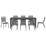 Garden Dining Set 9 pcs Anthracite Powder-Coated Steel - Close-Up Angle