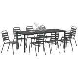 Garden Dining Set 9 pcs Anthracite Powder-Coated Steel