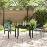 Garden Dining Set 3 pcs Anthracite Powder-Coated Steel - Top-Down View
