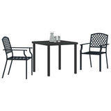 Garden Dining Set 3 pcs Anthracite Powder-Coated Steel - Side View