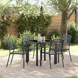 Garden Dining Set 5 pcs Anthracite Powder-Coated Steel