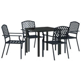 Garden Dining Set 5 pcs Anthracite Powder-Coated Steel - Front View