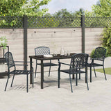 Garden Dining Set 5 pcs Anthracite Powder-Coated Steel - Top-Down View