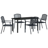 Garden Dining Set 5 pcs Anthracite Powder-Coated Steel - Front View