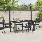 Garden Dining Set 5 pcs Anthracite Powder-Coated Steel
