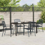 Garden Dining Set 5 pcs Anthracite Powder-Coated Steel - Top-Down View