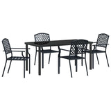 Garden Dining Set 5 pcs Anthracite Powder-Coated Steel
