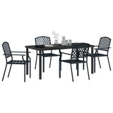 Garden Dining Set 5 pcs Anthracite Powder-Coated Steel - Side View