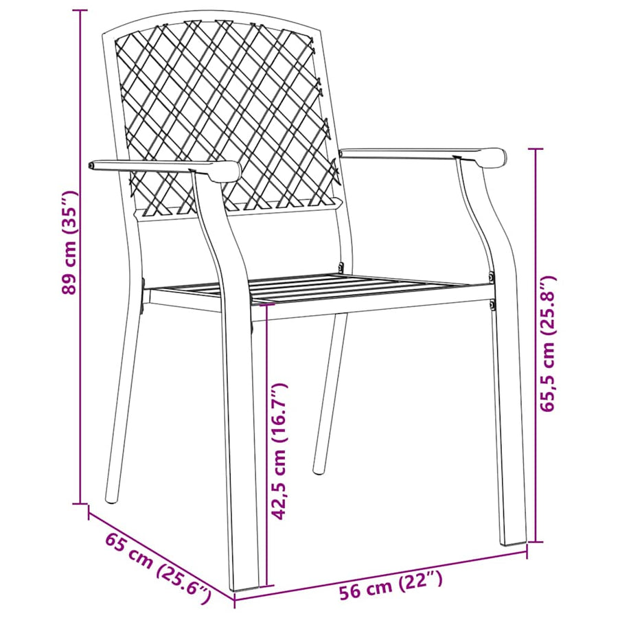 Garden Dining Set 5 pcs Anthracite Powder-Coated Steel