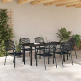 Garden Dining Set 7 pcs Anthracite Powder-Coated Steel - Top-Down View