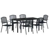 Garden Dining Set 7 pcs Anthracite Powder-Coated Steel - Front View