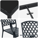 Garden Dining Set 7 pcs Anthracite Powder-Coated Steel