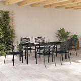 Garden Dining Set 7 pcs Anthracite Powder-Coated Steel