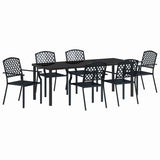 Garden Dining Set 7 pcs Anthracite Powder-Coated Steel - Front View