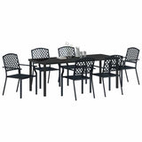 Garden Dining Set 7 pcs Anthracite Powder-Coated Steel - Side View