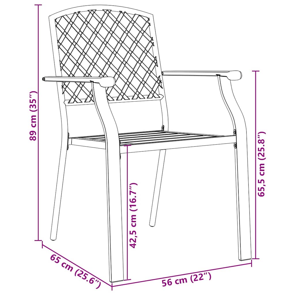 Garden Dining Set 7 pcs Anthracite Powder-Coated Steel