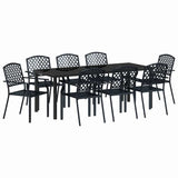 Garden Dining Set 9 pcs Anthracite Powder-Coated Steel