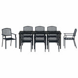 Garden Dining Set 9 pcs Anthracite Powder-Coated Steel - Close-Up Angle