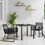 Garden Dining Set 3 pcs Black Powder-Coated Steel