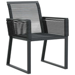 Garden Dining Set 3 pcs Black Powder-Coated Steel