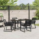 Garden Dining Set 5 pcs Black Powder-Coated Steel - Top-Down View