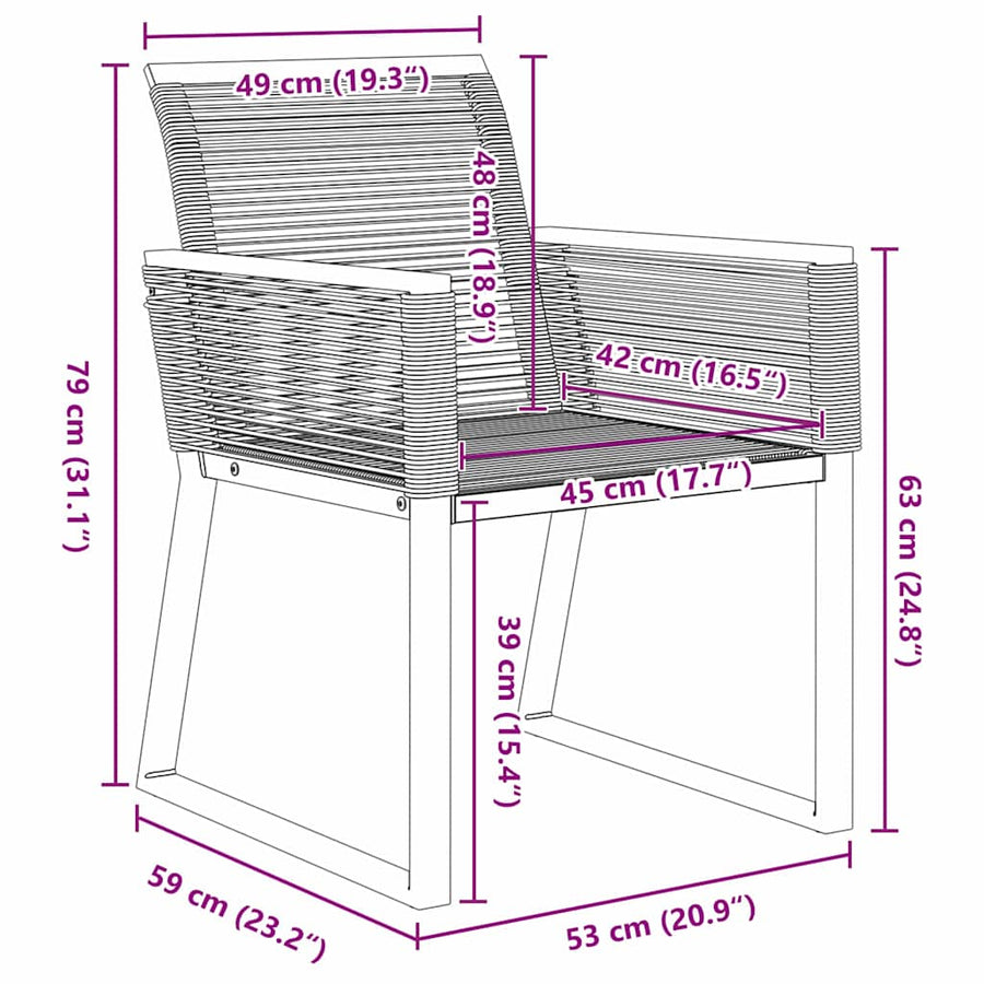 Garden Dining Set 5 pcs Black Powder-Coated Steel