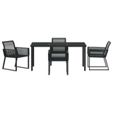Garden Dining Set 5 pcs Black Powder-Coated Steel - Close-Up Angle