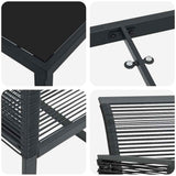 Garden Dining Set 7 pcs Black Powder-Coated Steel