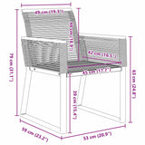 Garden Dining Set 7 pcs Black Powder-Coated Steel - Extra Image
