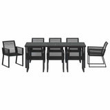 Garden Dining Set 9 pcs Black Powder-Coated Steel - Close-Up Angle