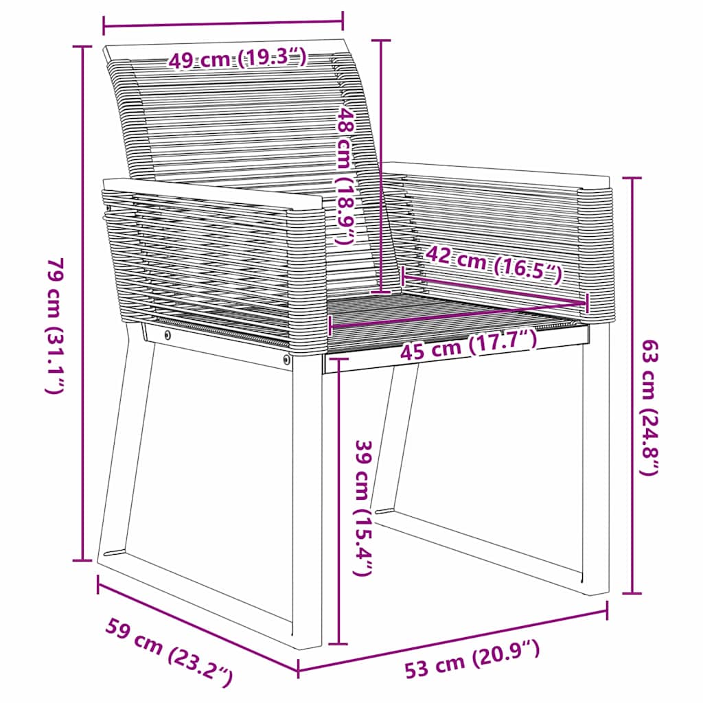 Garden Dining Set 9 pcs Black Powder-Coated Steel