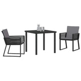 Garden Dining Set 3 pcs Black Powder-Coated Steel