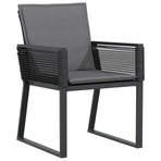 Garden Dining Set 5 pcs Black Powder-Coated Steel
