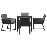 Garden Dining Set 5 pcs Black Powder-Coated Steel