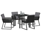 Garden Dining Set 5 pcs Black Powder-Coated Steel - Side View